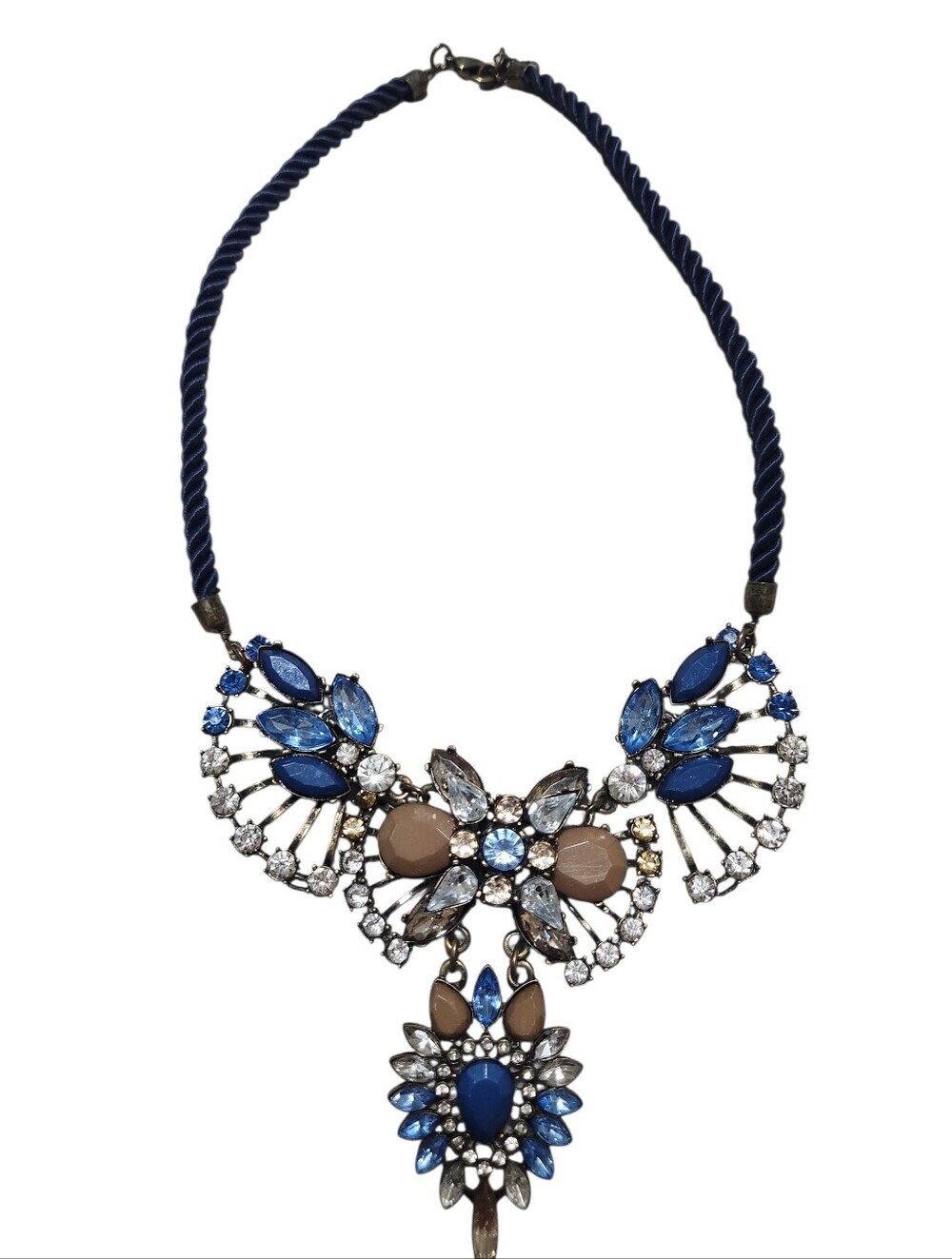 NWT Blue Rope Statement Necklace